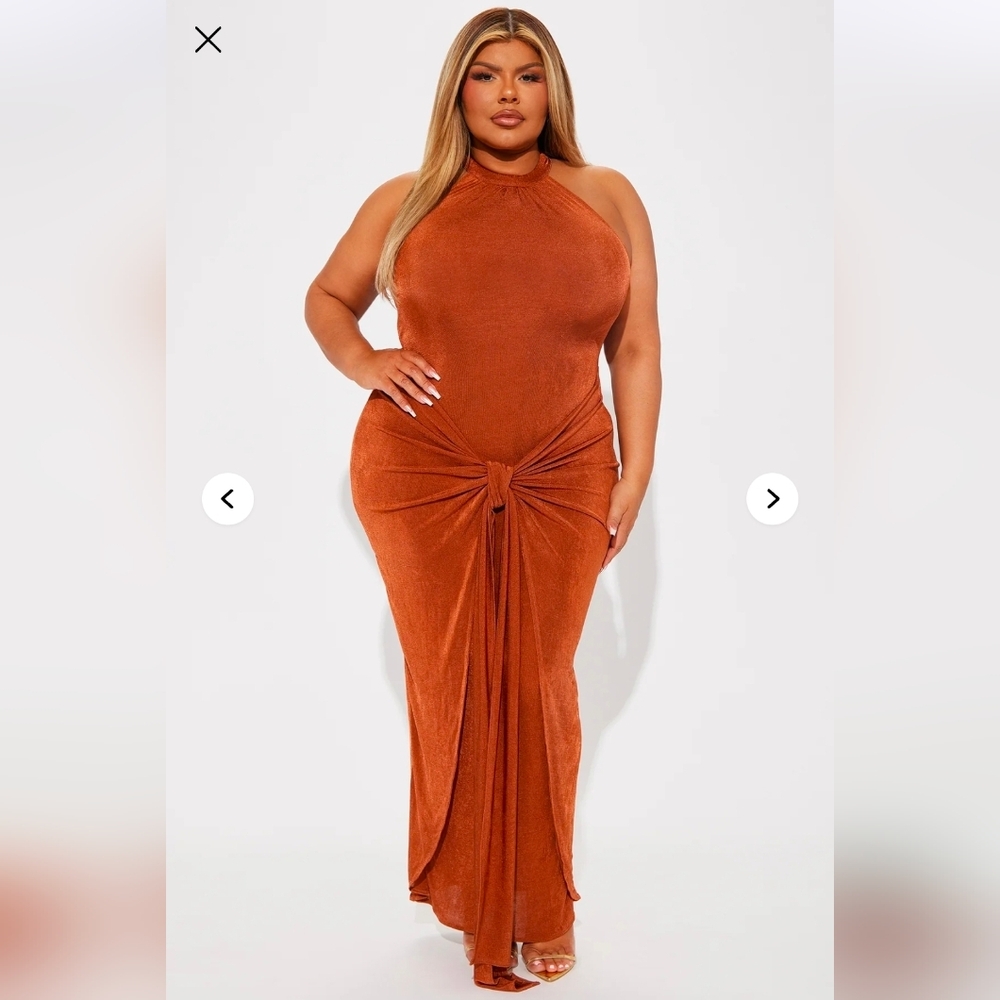 Rust Sleeveless Maxi Dress
